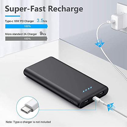 Portable Charger Power Bank 25800mAh, Ultra-High Capacity Fast Phone Charging with Newest Intelligent Controlling IC, 2 USB Port External Cell Phone Battery Pack Compatible with iPhone,Android etc