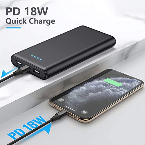 Portable Charger Power Bank 25800mAh, Ultra-High Capacity Fast Phone Charging with Newest Intelligent Controlling IC, 2 USB Port External Cell Phone Battery Pack Compatible with iPhone,Android etc