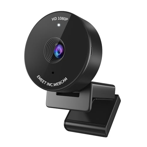 1080P Webcam - USB Webcam with Microphone & Physical Privacy Cover, Noise-Canceling Mic, Auto Light Correction, EMEET C950 Ultra Compact FHD Web Cam w/ 70°View for Meeting/Online Classes/Zoom/YouTube