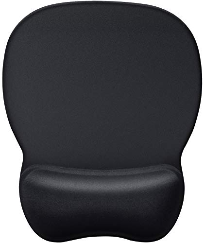 MROCO Ergonomic Mouse Pad with Gel Wrist Support, Comfortable Mousepad with Smooth Wrist Rest Surface and Non-Slip PU Base for Pain Relief, Computer, Laptop, Office & Home, 9.4 x 8.1 in, Black