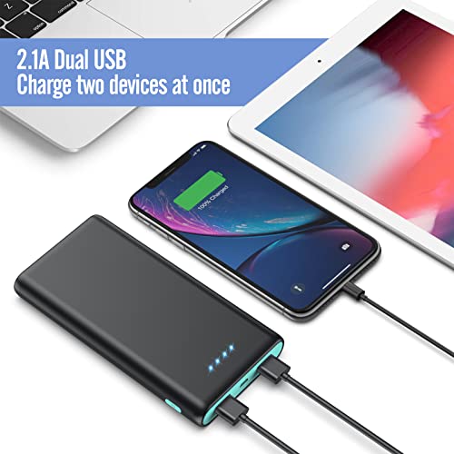 Portable Charger Power Bank 25800mAh, Ultra-High Capacity Fast Phone Charging with Newest Intelligent Controlling IC, 2 USB Port External Cell Phone Battery Pack Compatible with iPhone,Android etc