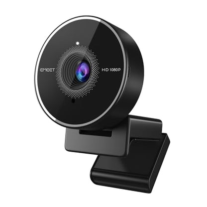 1080P Webcam - USB Webcam with Microphone & Physical Privacy Cover, Noise-Canceling Mic, Auto Light Correction, EMEET C950 Ultra Compact FHD Web Cam w/ 70°View for Meeting/Online Classes/Zoom/YouTube