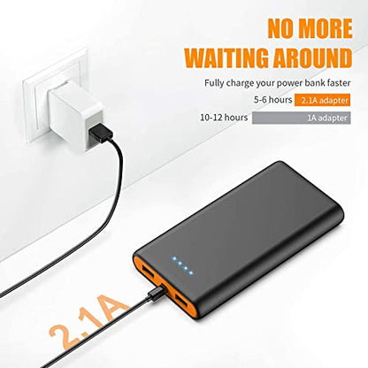 Portable Charger Power Bank 25800mAh, Ultra-High Capacity Fast Phone Charging with Newest Intelligent Controlling IC, 2 USB Port External Cell Phone Battery Pack Compatible with iPhone,Android etc