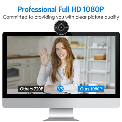 1080P Webcam - USB Webcam with Microphone & Physical Privacy Cover, Noise-Canceling Mic, Auto Light Correction, EMEET C950 Ultra Compact FHD Web Cam w/ 70°View for Meeting/Online Classes/Zoom/YouTube