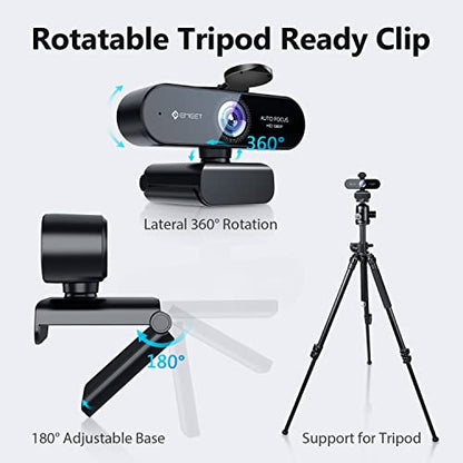 1080P Webcam - USB Webcam with Microphone & Physical Privacy Cover, Noise-Canceling Mic, Auto Light Correction, EMEET C950 Ultra Compact FHD Web Cam w/ 70°View for Meeting/Online Classes/Zoom/YouTube