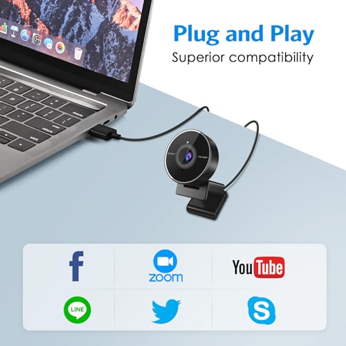 1080P Webcam - USB Webcam with Microphone & Physical Privacy Cover, Noise-Canceling Mic, Auto Light Correction, EMEET C950 Ultra Compact FHD Web Cam w/ 70°View for Meeting/Online Classes/Zoom/YouTube