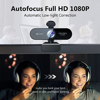 1080P Webcam - USB Webcam with Microphone & Physical Privacy Cover, Noise-Canceling Mic, Auto Light Correction, EMEET C950 Ultra Compact FHD Web Cam w/ 70°View for Meeting/Online Classes/Zoom/YouTube