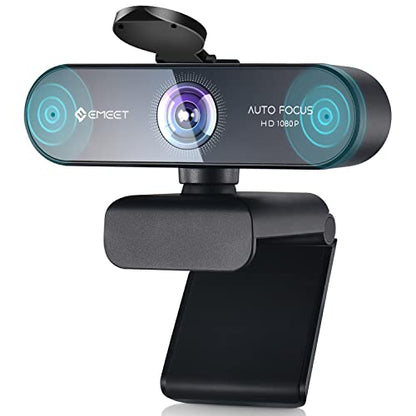 1080P Webcam - USB Webcam with Microphone & Physical Privacy Cover, Noise-Canceling Mic, Auto Light Correction, EMEET C950 Ultra Compact FHD Web Cam w/ 70°View for Meeting/Online Classes/Zoom/YouTube