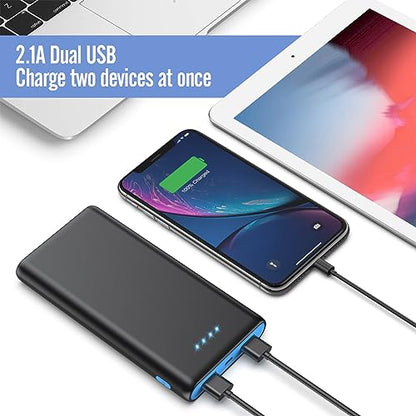 Portable Charger Power Bank 25800mAh, Ultra-High Capacity Fast Phone Charging with Newest Intelligent Controlling IC, 2 USB Port External Cell Phone Battery Pack Compatible with iPhone,Android etc