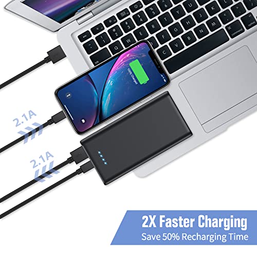 Portable Charger Power Bank 25800mAh, Ultra-High Capacity Fast Phone Charging with Newest Intelligent Controlling IC, 2 USB Port External Cell Phone Battery Pack Compatible with iPhone,Android etc