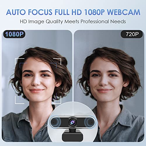 1080P Webcam - USB Webcam with Microphone & Physical Privacy Cover, Noise-Canceling Mic, Auto Light Correction, EMEET C950 Ultra Compact FHD Web Cam w/ 70°View for Meeting/Online Classes/Zoom/YouTube