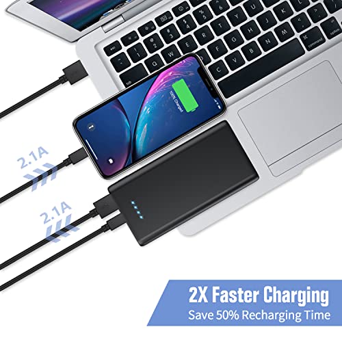 Portable Charger Power Bank 25800mAh, Ultra-High Capacity Fast Phone Charging with Newest Intelligent Controlling IC, 2 USB Port External Cell Phone Battery Pack Compatible with iPhone,Android etc